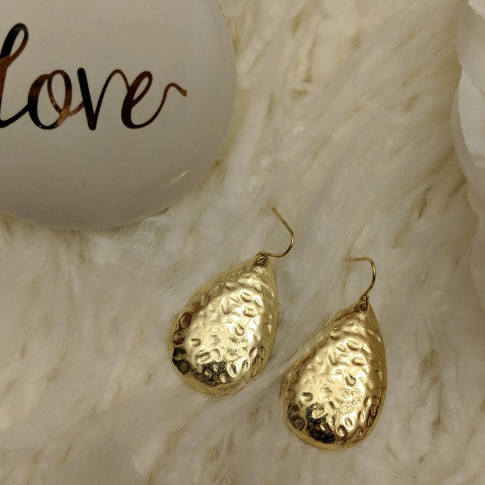 Gold teardrop earrings"3 for 25" - Picture 2 of 5
